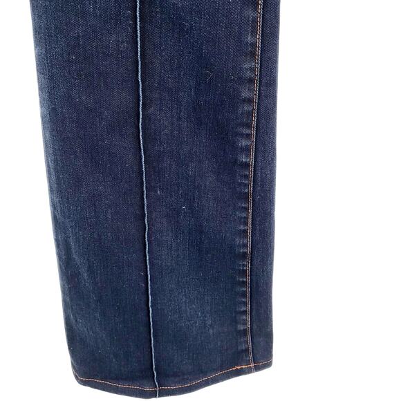 Dark Blue Wash Permanent Traveler’s Seamed Wide Leg Denim Jeans Unbranded Sz M - Picture 3 of 5